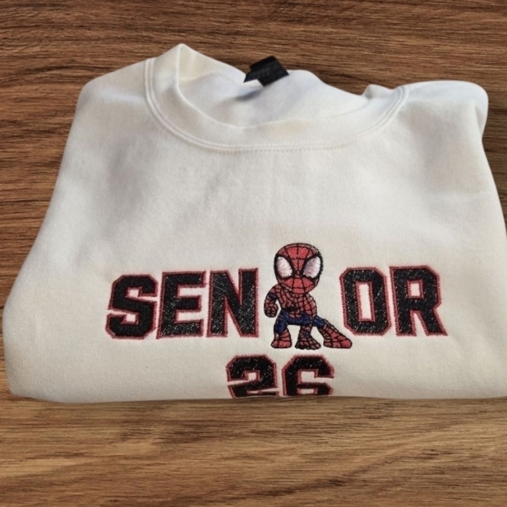 Gildan White Senior Spider-Man Sweatshirt